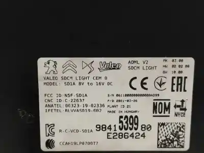 Peça sobressalente para automóvel em segunda mão módulo eletrônico por opel mokka 1.2 (76) referências oem iam 9841539980  