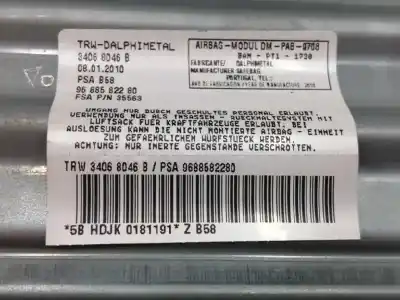 Автозапчасти б/у подушка безопасности передняя правая за citroen c4 picasso exclusive ссылки oem iam 9688582280  34068046b