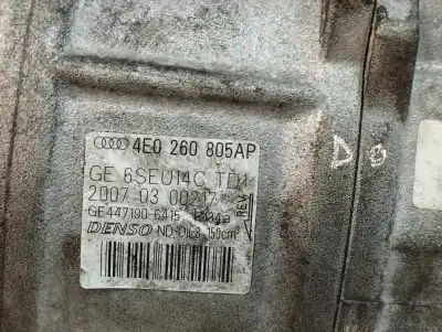 Автозапчасти б/у компрессор кондиционера воздуха за audi a8 (4e2) 3.0 v6 24v tdi ссылки oem iam 4e0260805ap  6seu14c