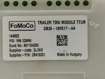 Автозапчасти б/у электронный модуль за ford ranger (tke) 3.2 tdci cat ссылки oem iam db3919h517aa  