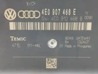 Peça sobressalente para automóvel em segunda mão módulo eletrônico por audi a8 (4e2) 3.0 v6 24v tdi referências oem iam 4e0907468e  