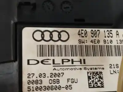 Peça sobressalente para automóvel em segunda mão luz interior por audi a8 (4e2) 3.0 v6 24v tdi referências oem iam 4e0947097ak  4e0907135a