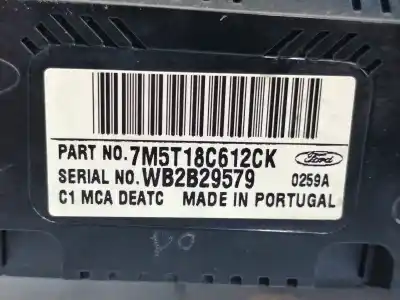 Peça sobressalente para automóvel em segunda mão comando de sofagem (chauffage / ar condicionado) por ford focus lim. (cb4) 1.6 tdci cat referências oem iam 7m5t18c612ck  wb2b29579