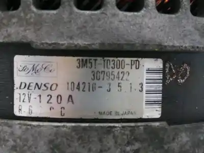 Автозапчастина б/у генератор для ford fusion (cbk) 1.6 tdci cat посилання на oem iam 3m5t10300pd 120a 1042103513