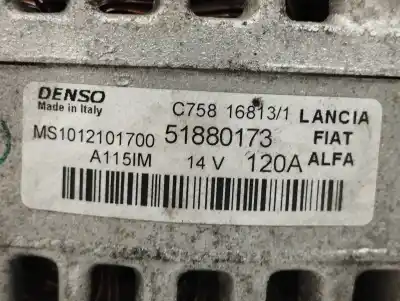 Автозапчастина б/у генератор для lancia ypsilon (402) 1.3 jtd 16v посилання на oem iam 51880173 120a ms1012101700