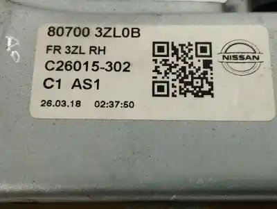 İkinci el araba yedek parçası ön sag pencere regülatörü için nissan pulsar fastback (c13) 1.2 dig-t oem iam referansları 807003zl0b  