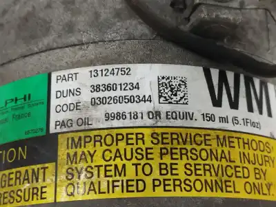 Second-hand car spare part air conditioning compressor for opel zafira b 1.9 cdti oem iam references 13124752  4752
