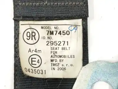 Second-hand car spare part rear right seat belt for toyota yaris (ksp9/scp9/nlp9) 1.3 cat oem iam references 7m7450  