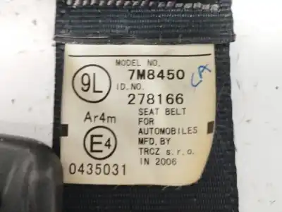 Second-hand car spare part rear left seat belt for toyota yaris (ksp9/scp9/nlp9) 1.3 cat oem iam references 7m8450  