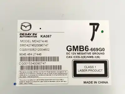 Автозапчастина б/у аудіо система / радіо cd для mazda 6 lim. (gh) (.2012->) 2.2 turbodiesel cat посилання на oem iam gmb6669g0  ka087