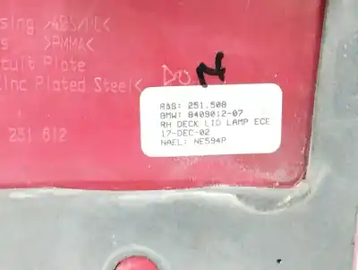 Peça sobressalente para automóvel em segunda mão farolim interior traseiro direito por bmw x5 (e53) 3.0 24v turbodiesel cat referências oem iam 840901207  