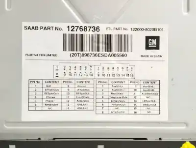 Автозапчасти б/у аудиосистема / радио cd за saab 9-5 (ys3e) 1.9 tid ссылки oem iam 12768736  