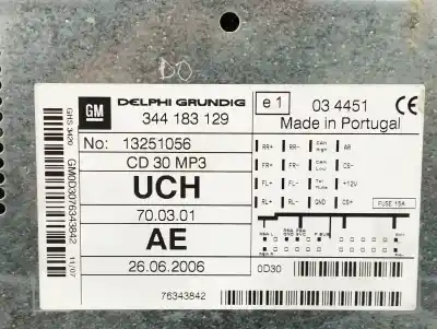 Автозапчасти б/у аудиосистема / радио cd за opel antara 2.0 cdti cat (z 20 dmh / llw) ссылки oem iam 344183129  
