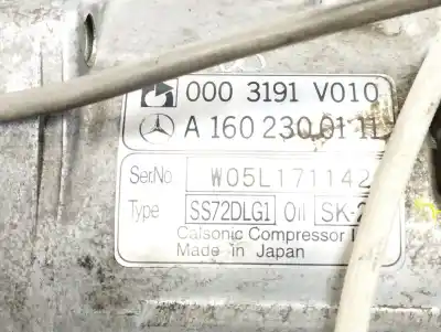 Peça sobressalente para automóvel em segunda mão compressor de ar condicionado a/a a/c por smart fortwo coupe 0.7 referências oem iam 0003191v010  a1602300111