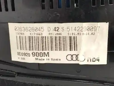 Peça sobressalente para automóvel em segunda mão quadrante por audi a4 berlina (8e) 1.9 tdi (96kw) referências oem iam 8e0920900m  0263626045