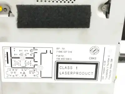 Second-hand car spare part audio system / radio cd for fiat linea (110) 1.3 16v jtd cat oem iam references 7354555580  7646337316
