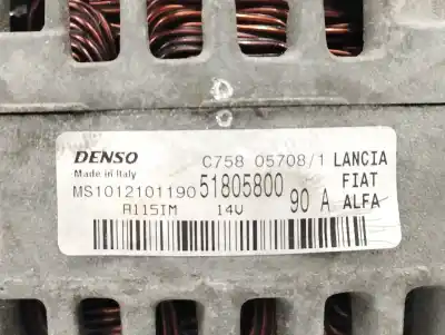 Автозапчастина б/у генератор для fiat linea (110) 1.3 16v jtd cat посилання на oem iam 51805800 ms1012101190 90a