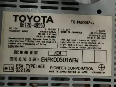 Second-hand car spare part audio system / radio cd for lexus rx 300 (mcu35) 3.0 v6 cat oem iam references 8612048550  