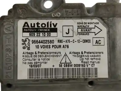 Автозапчасти б/у блок управления подушками безопасности за peugeot 207 cc 1.6 16v ссылки oem iam 9664402580  
