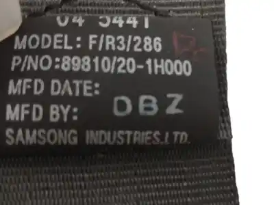 Second-hand car spare part rear left seat belt for kia cee´d 2.0 crdi oem iam references 898101h000  