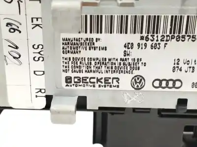 Second-hand car spare part multifunction display for audi a8 (4e2) 6.0 w12 48v cat (bht) oem iam references 4e0919603f  