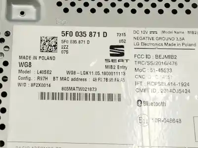 Second-hand car spare part multifunction display for seat leon st (5f8) 2.0 tdi oem iam references 5f0035871d  