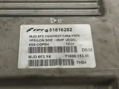 Second-hand car spare part ecu engine control for lancia ypsilon (101) 1.3 jtd 16v oem iam references 51816282  