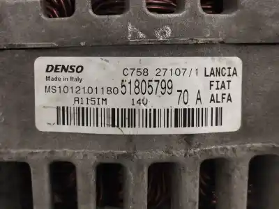 Автозапчастина б/у генератор для lancia ypsilon (101) 1.3 jtd 16v посилання на oem iam 51805799 ms1012101180 70a