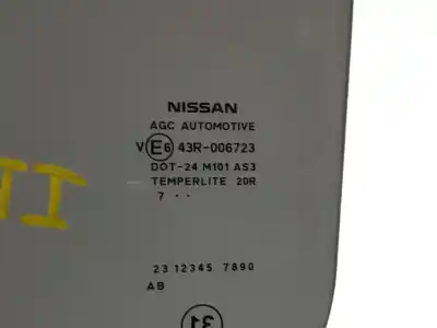 Second-hand car spare part rear left glass window for nissan pulsar fastback (c13) 1.2 dig-t oem iam references   