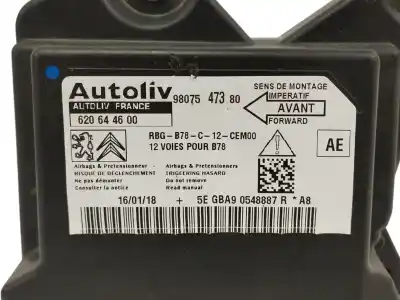 Second-hand car spare part airbag control unit for citroen c4 picasso ii 1.6 bluehdi 120 oem iam references 9807547380  620644600