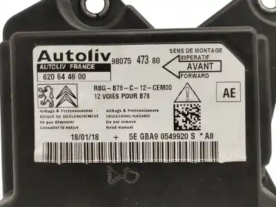 Автозапчастина б/у блок управління подушками безпеки для citroen c4 picasso 1.2 12v e-thp / puretech посилання на oem iam 9807547380  620644600