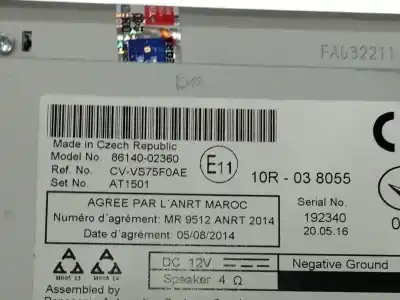 Second-hand car spare part gps navigation system for toyota auris (_e18_) 1.2 (nre185_) oem iam references 8614002360  at1501