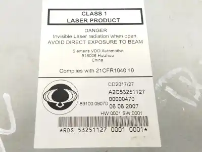 Pièce détachée automobile d'occasion système audio / radiocd pour ssangyong actyon 2.0 td cat références oem iam 8910009070  a2c53251127