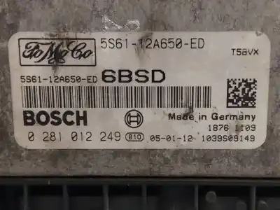 Pièce détachée automobile d'occasion calculateur moteur ecu pour ford fusion (cbk) 1.6 tdci cat références oem iam 5s6112a650ed  0281012249