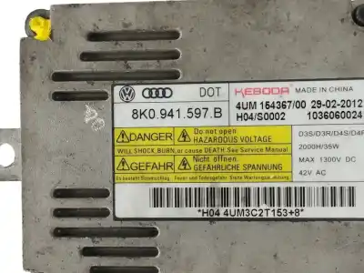Peça sobressalente para automóvel em segunda mão balastro de xenon por audi q5 (8rb) 2.0 tdi referências oem iam 8k0941597b  
