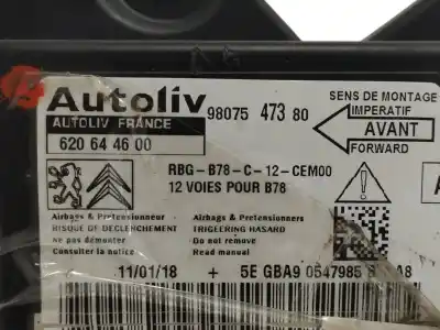 Second-hand car spare part airbag control unit for citroen c4 picasso ii 1.2 thp 130 oem iam references 9807547380  620644600