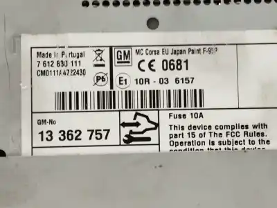 Автозапчасти б/у gps-навигационная система за opel corsa d 1.4 16v cat (a 14 xer / ldd) ссылки oem iam 13362757  
