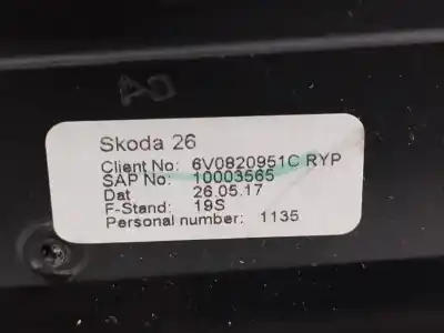 Автозапчасти б/у аэрационная решетка за skoda fabia combi 1.0 mpi ссылки oem iam 6v0820951c  