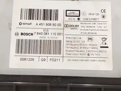 Second-hand car spare part gps navigation system for smart fortwo coupe 451 mitsubishi motors co oem iam references a4519069000 7640061110001 