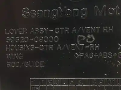 Second-hand car spare part air ventilation grille for ssangyong kyron 2.0 xdi 4x4 oem iam references 6962009000  