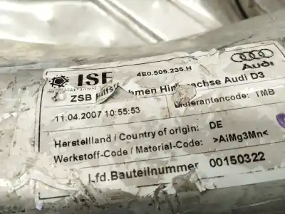 Second-hand car spare part rear axle for audi a8 (4e2) 3.0 v6 24v tdi oem iam references 4e0505235h  