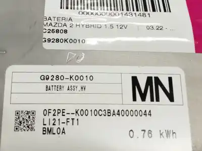 Pièce détachée automobile d'occasion batterie pour mazda 2 hybrid 1.5 12v références oem iam g9280k0010  