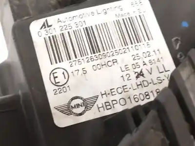 Second-hand car spare part left headlight for mini mini (r56) one oem iam references 16081800  0301225301