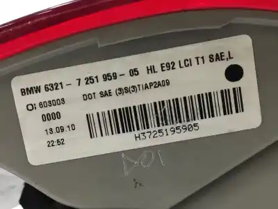 Second-hand car spare part left tailgate light for bmw serie 3 coupe (e92) 325d oem iam references 7251959  