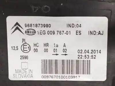 Pezzo di ricambio per auto di seconda mano faro anteriore sinistro per citroen c3 picasso (sh_) 1.6 hdi 90 riferimenti oem iam 9681873980  