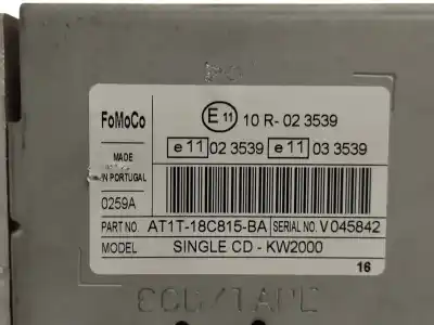 Peça sobressalente para automóvel em segunda mão sistema de áudio / rádio cd por ford tourneo connect (tc7) 1.8 tdci cat referências oem iam at1t18c815ba  