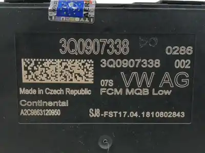 Second-hand car spare part electronic module for seat leon st (5f8) 2.0 tdi oem iam references 3q0907338  