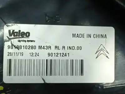 Second-hand car spare part right tailgate light for citroen c-elysee (dd_) 1.5 bluehdi 100 oem iam references 9818810280  90121241