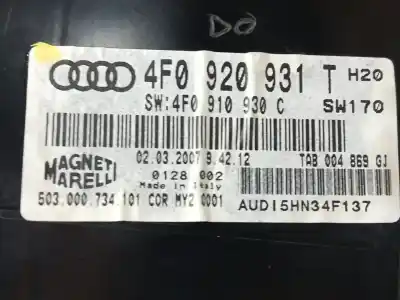 Second-hand car spare part dashboard for audi a6 avant (4f5) 3.2 fsi oem iam references 4f0920931t  4f0910930c