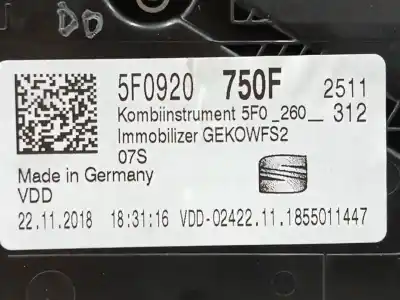 Peça sobressalente para automóvel em segunda mão quadrante por seat leon st (5f8) 1.5 tsi referências oem iam 5f0920750f a2c16799800 5f0260312